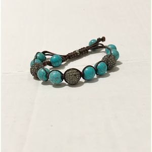 Turquoise and Leather Beaded Bracelet